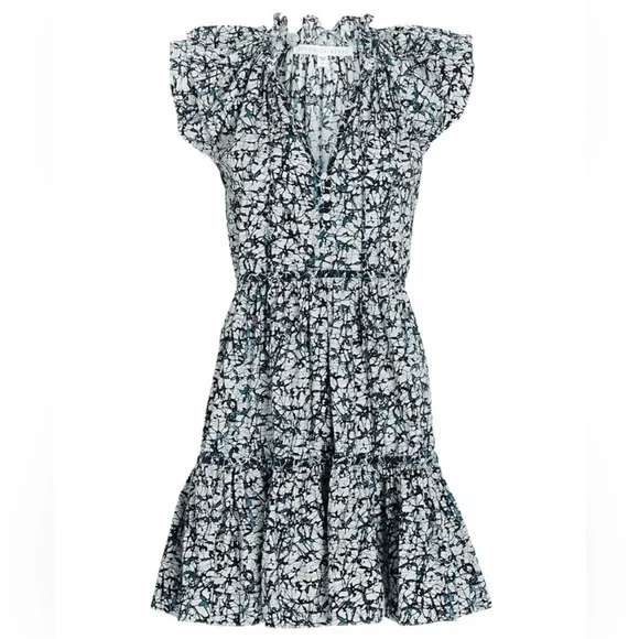 Veronica Beard Zee Batik Print Tiered Mini Dress size 4 - Picture 6 of 13